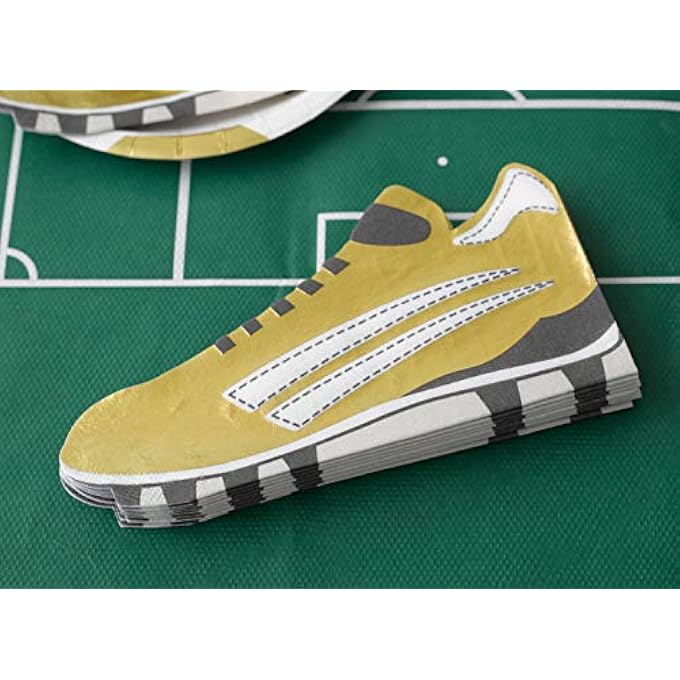 PARTY CHAMPIONS FOOTBALL BOOT SHAPED PAPER NAPKINS 8-PIECE - Image 4
